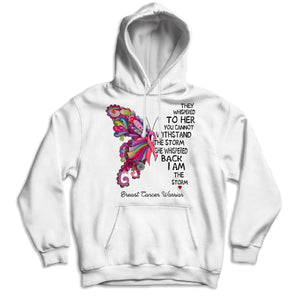 Breast Cancer Warrior Shirts I Am The Storm, Pink Butterfly