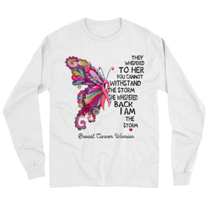 Breast Cancer Warrior Shirts I Am The Storm, Pink Butterfly