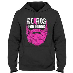 Sudadera con capucha y camiseta sobre el cáncer de mama de Beards For B00bs