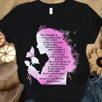 She's Fought A Thousand Battles, She Is Me, Breast Cancer Survivor Awareness Shirt