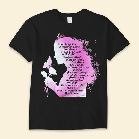 Ella ha luchado mil batallas, ella soy yo, camiseta de concientización sobre el cáncer de mama