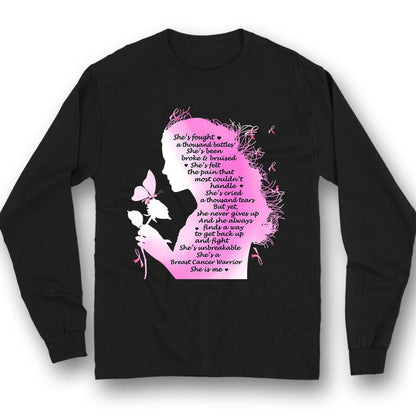 She's Fought A Thousand Battles, She Is Me, Breast Cancer Survivor Awareness Shirt