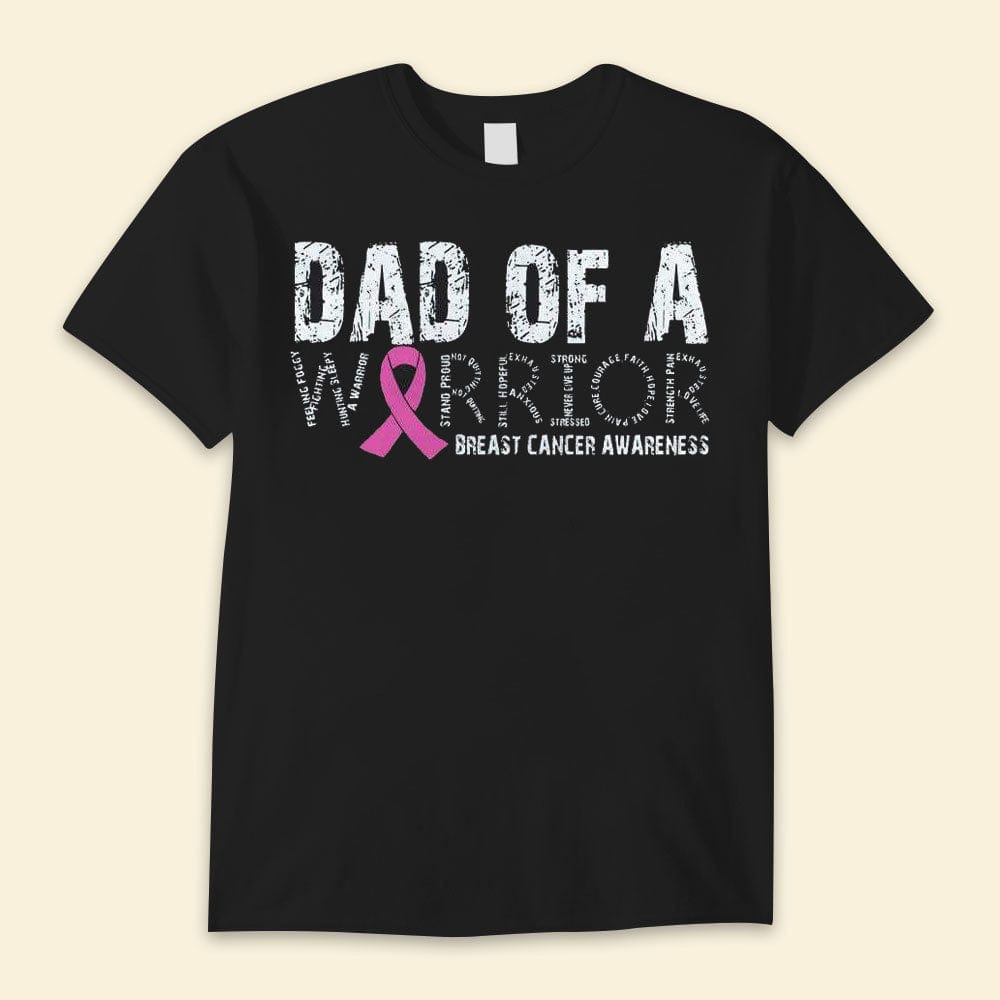 Dad Of A Warrior, Pink Ribbon Breast Cancer Awareness Shirt