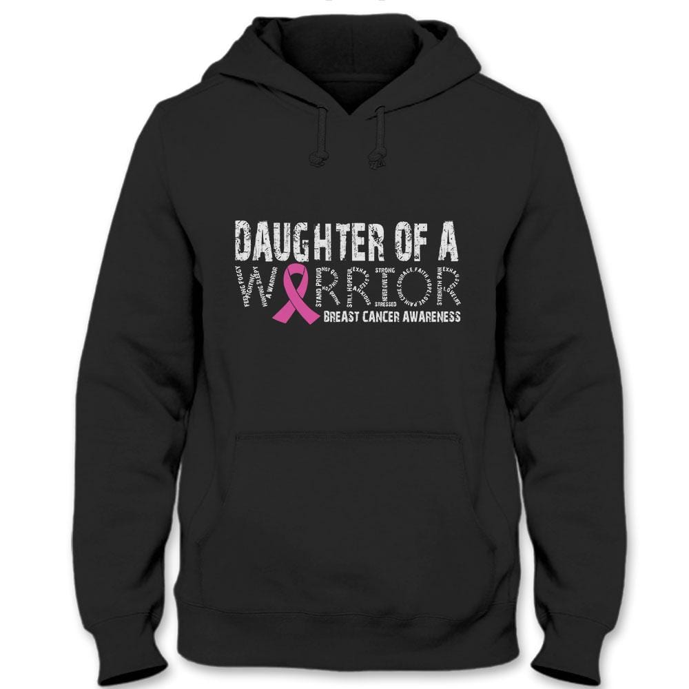 Camiseta con lazo rosa para concientizar sobre el cáncer de mama, hija de una guerrera