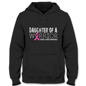 Camiseta con lazo rosa para concientizar sobre el cáncer de mama, hija de una guerrera