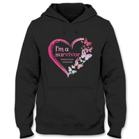 I'm A Survivor, Pink Heart & Butterfly, Breast Cancer Awareness Shirt
