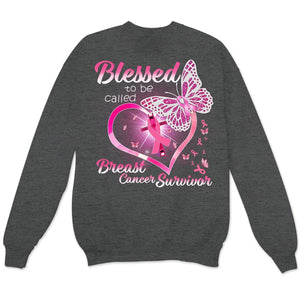 Sudadera con capucha y lazo rosa con corazón y mariposa para el cáncer de mama, camisetas