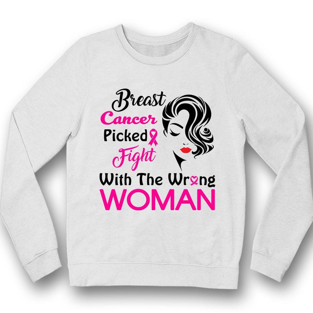 Picked Fight With The Wrong Woman, Breast Cancer Survivor Shirts