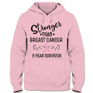 Personalized Stronger Than Breast Cancer, Pink Ribbon, Custom Breast Cancer Survivor Awareness Shirt