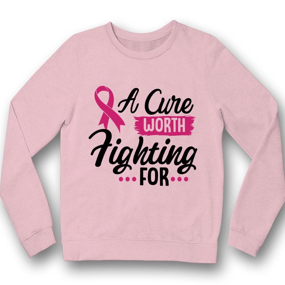 Breast Cancer Survivor Awareness Shirt, Cure Worth Fighting, Pink Ribbon