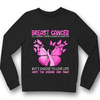 A Journey I Never Planned, Breast Cancer Warrior Awareness Shirt, Pink Ribbon Butterfly