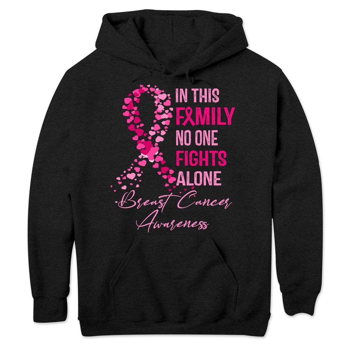 In This Family No One Fights Alone, Breast Cancer Shirts For Family Ribbon