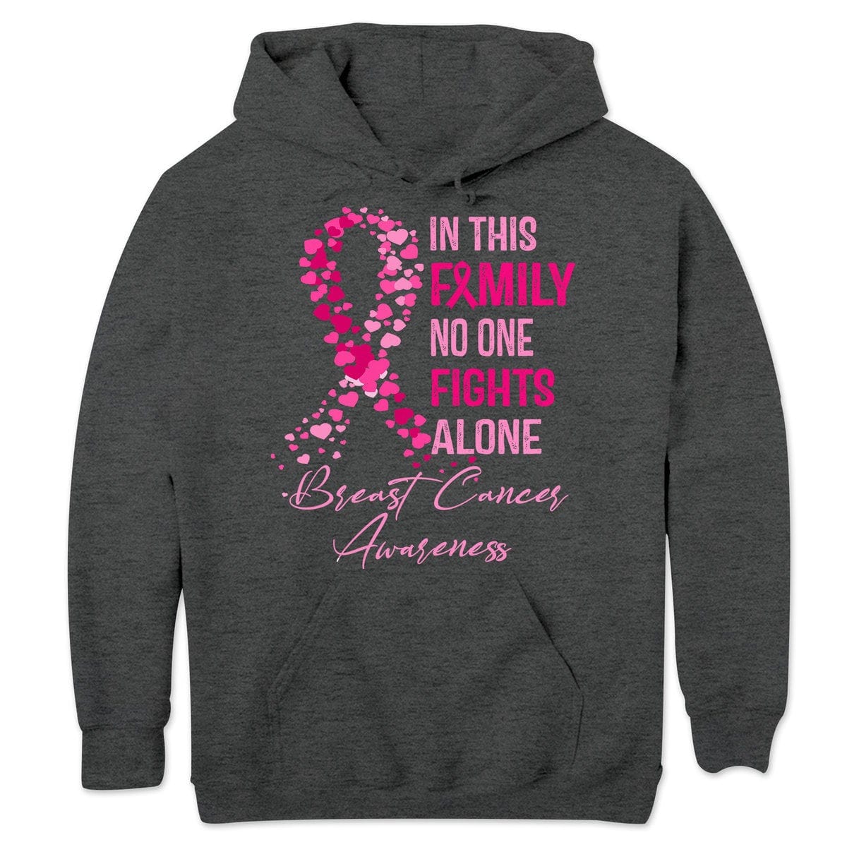 In This Family No One Fights Alone, Breast Cancer Shirts For Family Ribbon