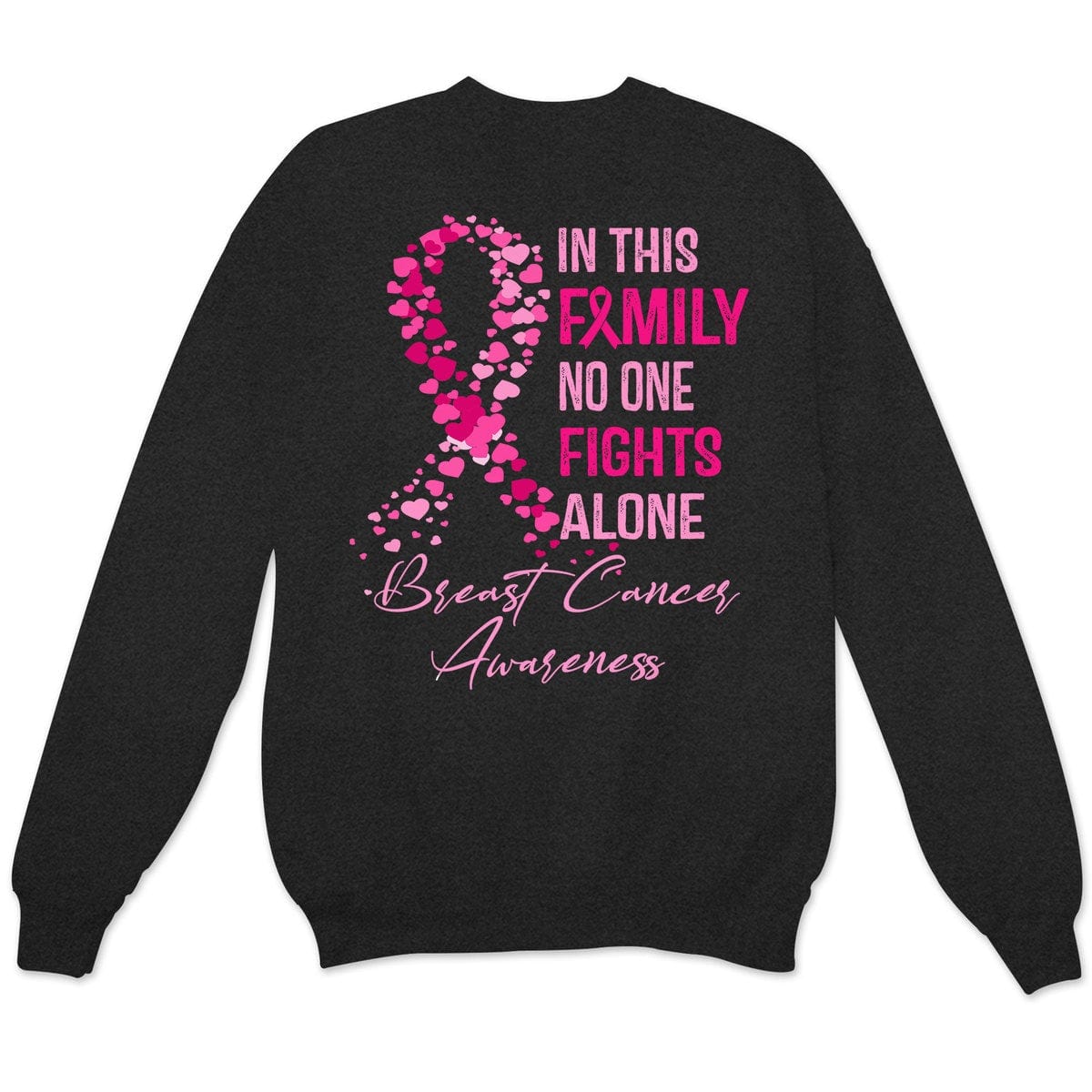 In This Family No One Fights Alone, Breast Cancer Shirts For Family Ribbon