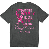 In This Family No One Fights Alone, Breast Cancer Shirts For Family Ribbon
