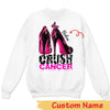 Crush Cancer Pink Ribbon High Heels, Personalized Breast Cancer Shirts