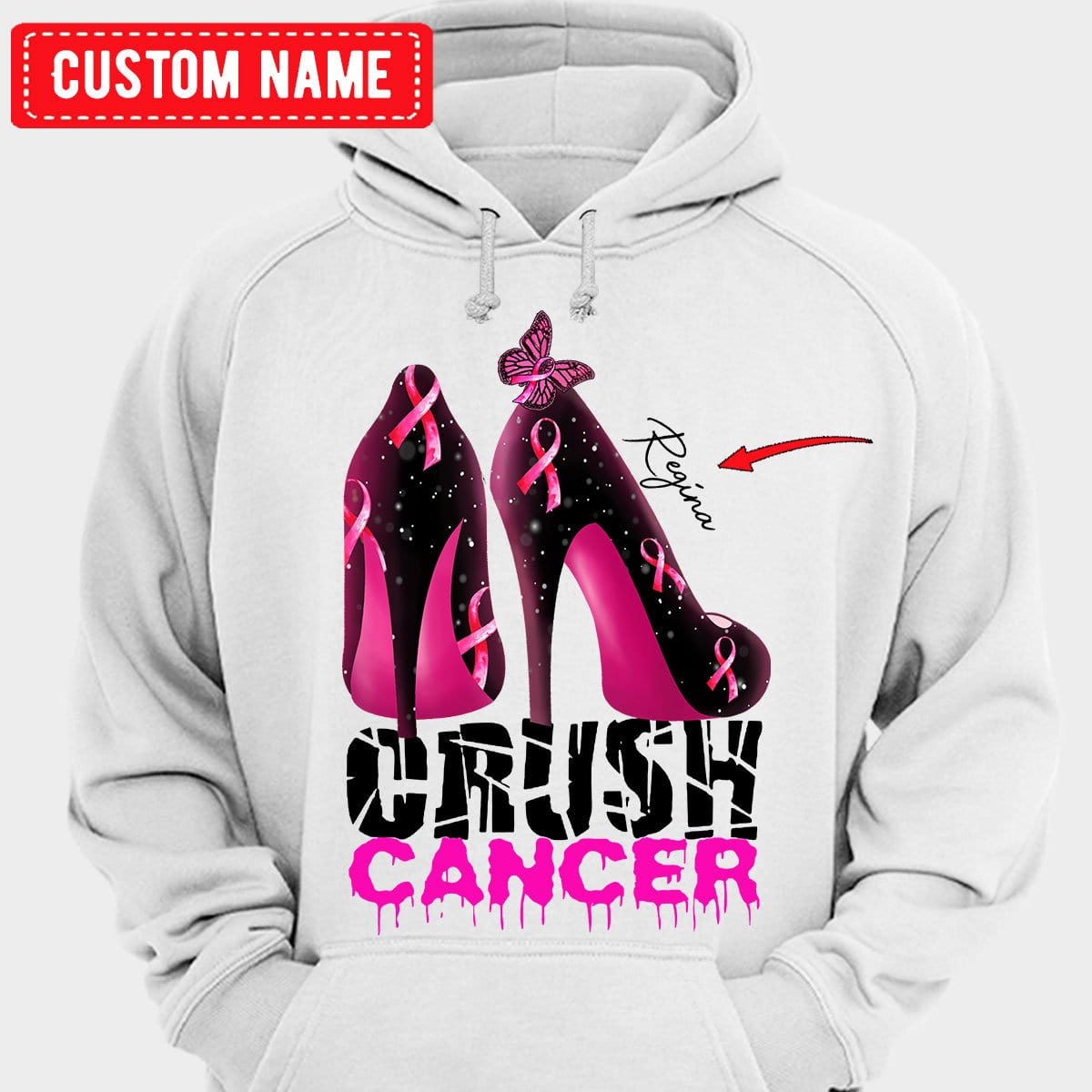 Crush Cancer With High Heels Personalized Breast Cancer Shirts