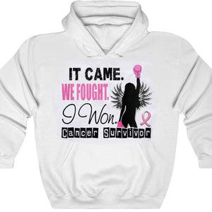 It Came We Fought I Won, Breast Cancer Hoodie, Shirt