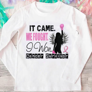 It Came We Fought I Won, Breast Cancer Hoodie, Shirt