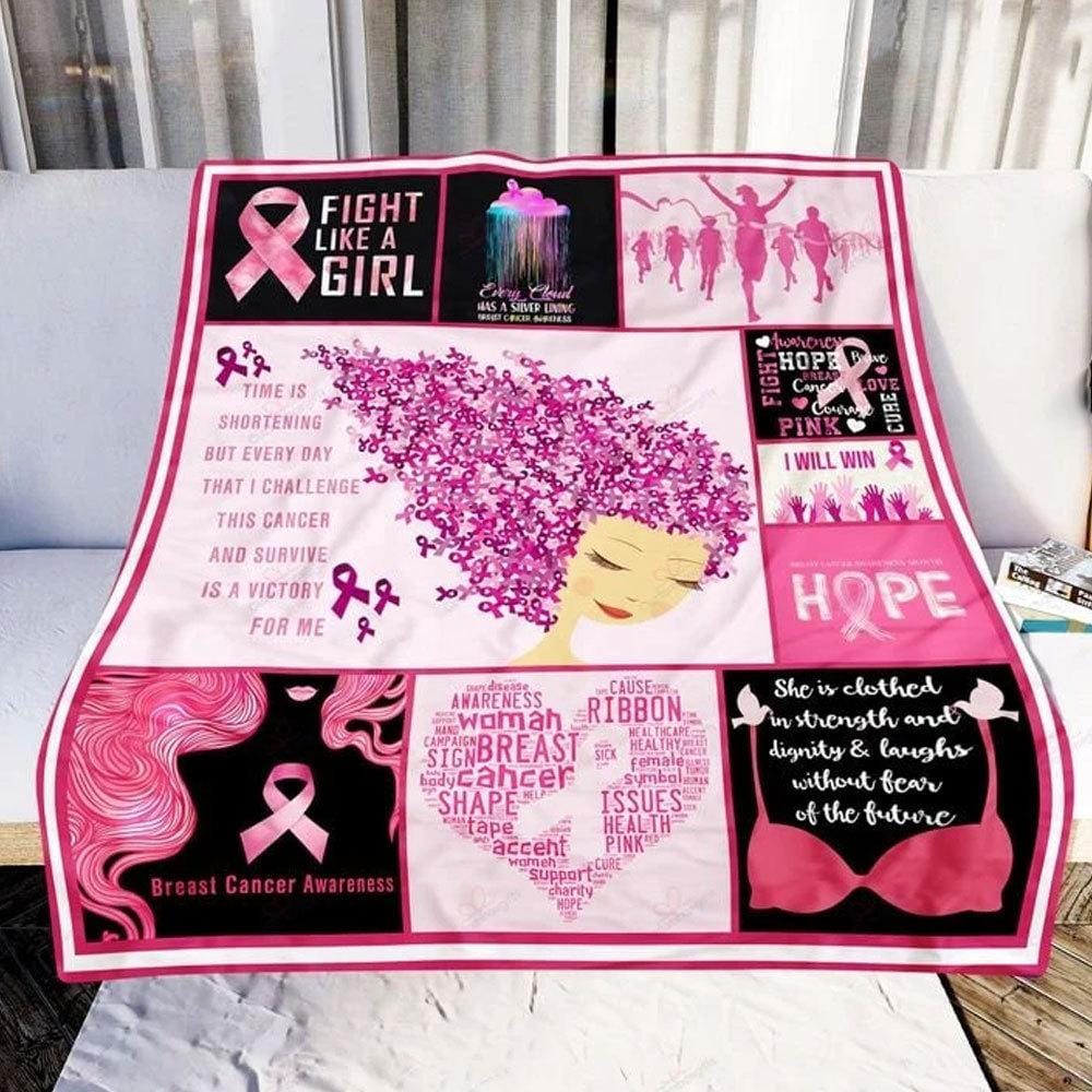  Pink Ribbon (Pink) Breast Cancer Awareness Super Plush Blanket  - 50x60 Soft Throw Blanket - Perfect for Cuddle Season! : Home & Kitchen
