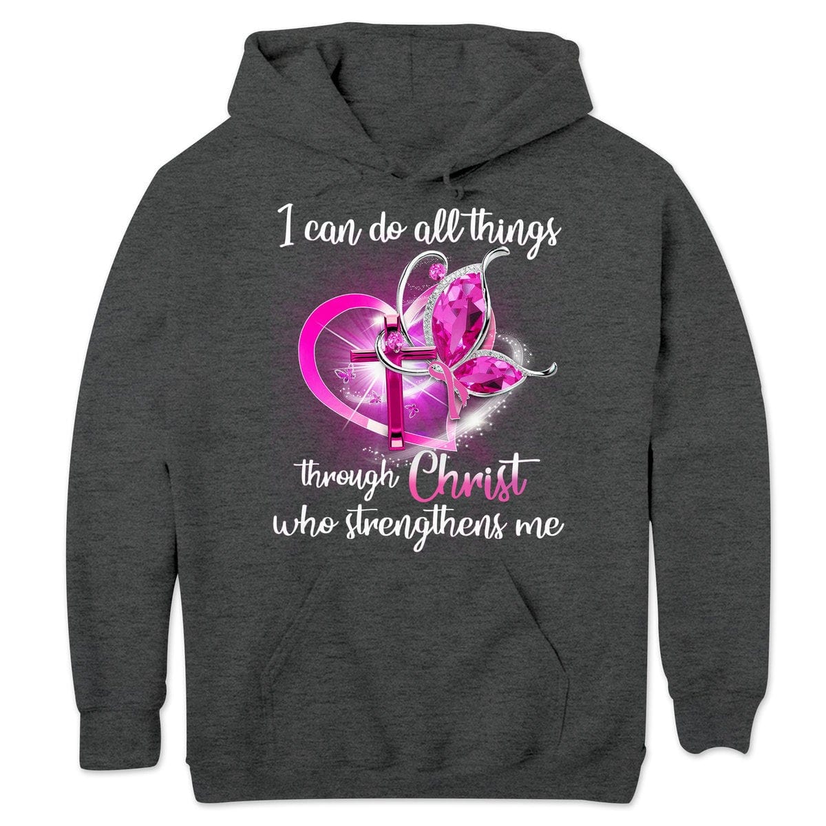 I Can Do All Things Through Christ Breast Cancer Hoodie, Shirts