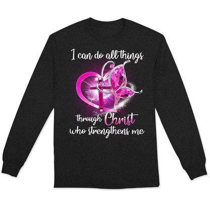 I Can Do All Things Through Christ Breast Cancer Hoodie, Shirts