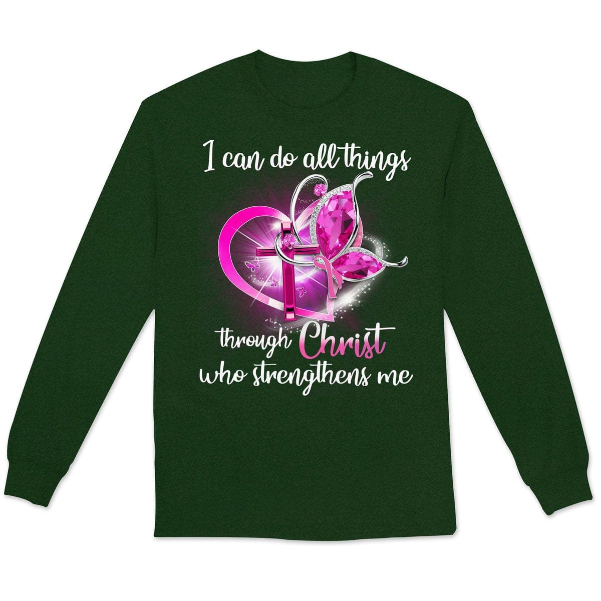 I Can Do All Things Through Christ Breast Cancer Hoodie, Shirts