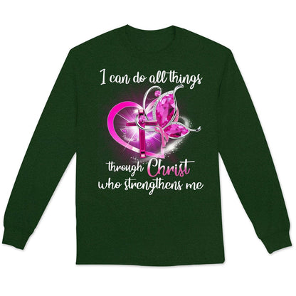 I Can Do All Things Through Christ Breast Cancer Hoodie, Shirts