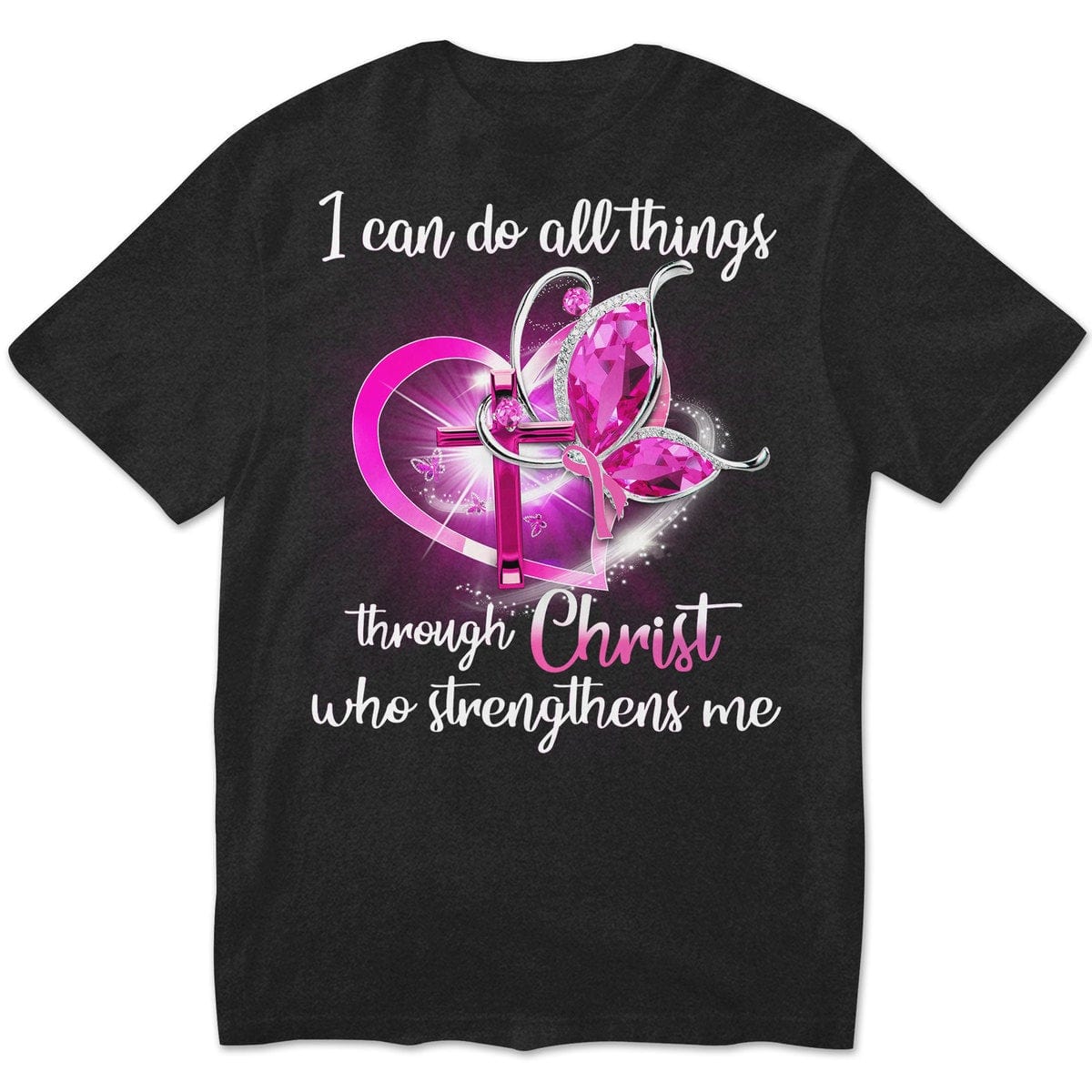 I Can Do All Things Through Christ Breast Cancer Hoodie, Shirts