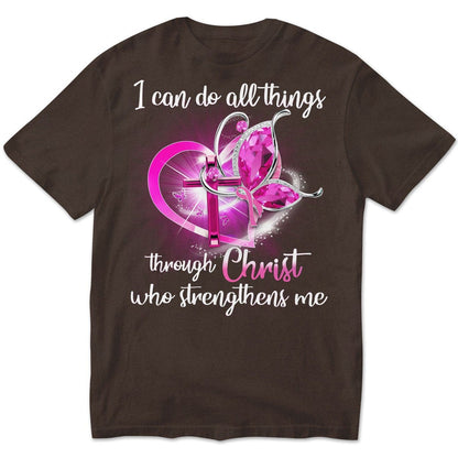 I Can Do All Things Through Christ Breast Cancer Hoodie, Shirts