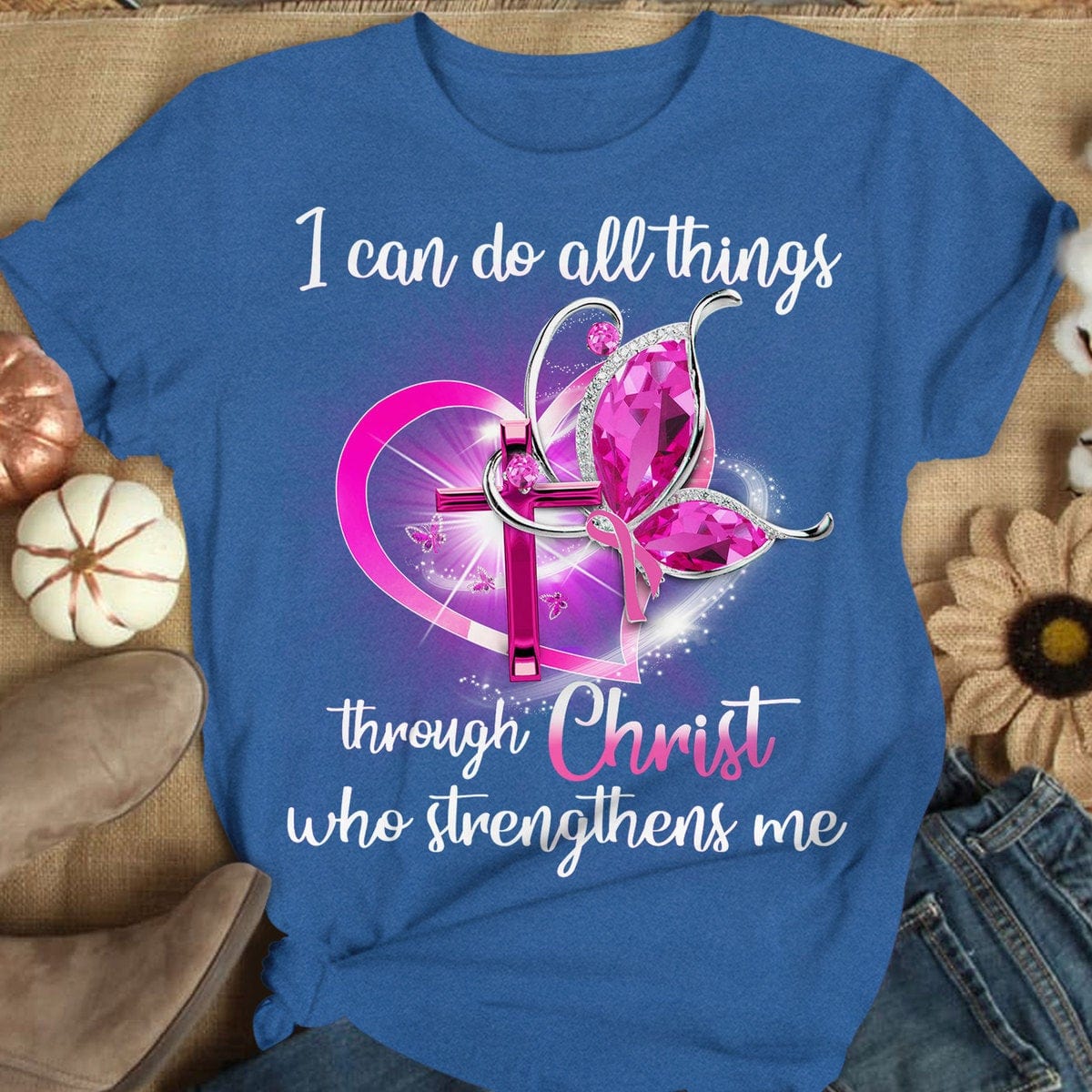 I Can Do All Things Through Christ Breast Cancer Hoodie, Shirts