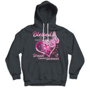 Blessed To Be Called Pink Ribbon Heart & Butterfly Breast Cancer Survivor Shirts