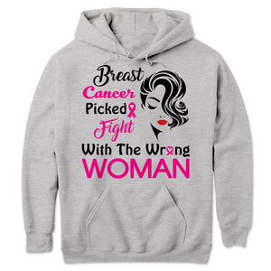 Picked Fight With The Wrong Woman Breast Cancer Survivor T Shirts