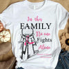 In This Family No One Fights Alone Shirt For All Members With Key, Breast Cancer Awareness Shirts