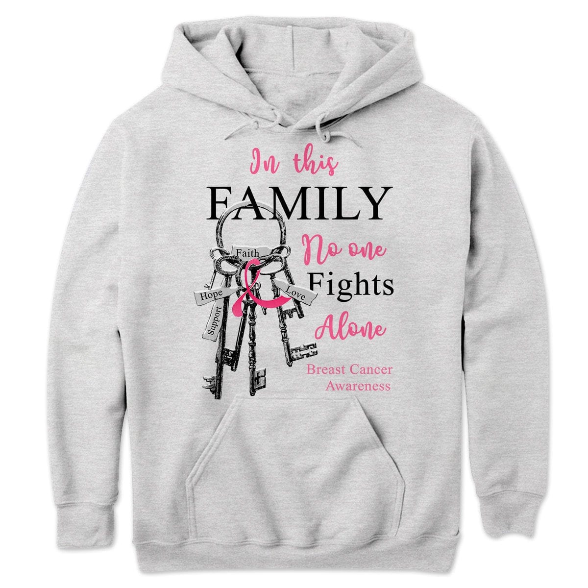 In This Family No One Fights Alone With Key Breast Cancer Sweatshirt, Shirts