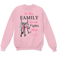 In This Family No One Fights Alone With Key Breast Cancer Sweatshirt, Shirts