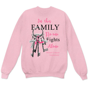 In This Family No One Fights Alone With Key Breast Cancer Sweatshirt, Shirts