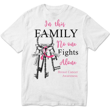 In This Family No One Fights Alone With Key Breast Cancer Sweatshirt, Shirts