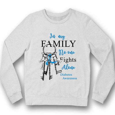 Diabetes Awareness Shirts, In My Family No One Fights Alone, Ribbon Key