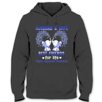 Husband & Wife Best Friends For Life, Ribbon Elephant, Diabetes Awareness Support Shirt