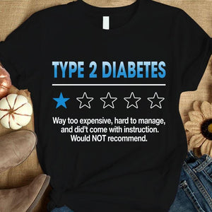 1 Out Of 5 Blue Stars, Type 2 Diabetes Awareness Support Shirt