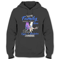 In Family Nobody Fights Alone, Type 1 Diabetes Awareness Warrior Team Shirt