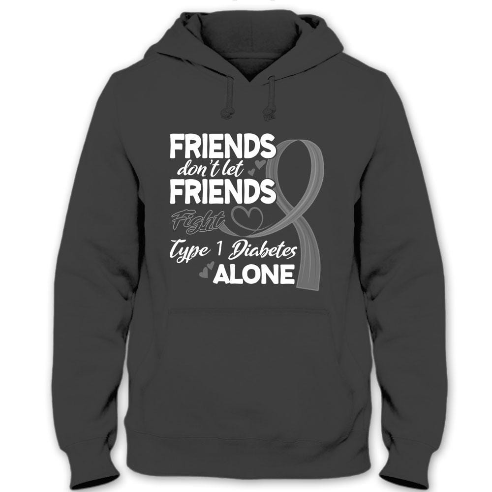 Friends Don't Let Fight Alone, Type 1 Diabetes Awareness Support Shirt, Ribbon