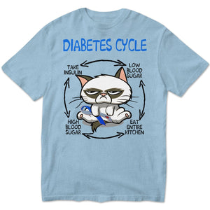 Sudadera y camisetas con el ciclo de la diabetes y el gato