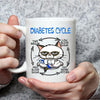 Diabetes Coffee Mugs, Diabetes Cycle Awareness Mug, Cup Funny Tired Cat
