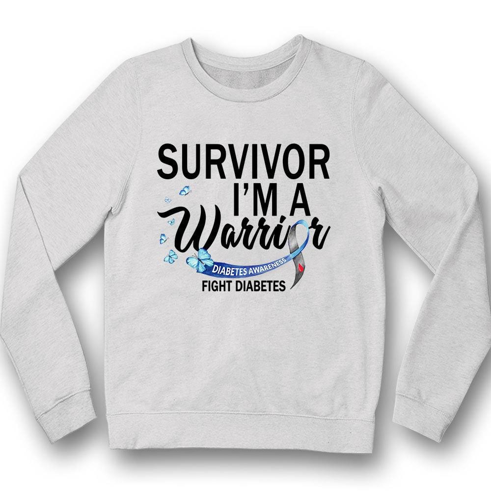 Diabetes Awareness Shirts I'm A Warrior Ribbon Butterfly