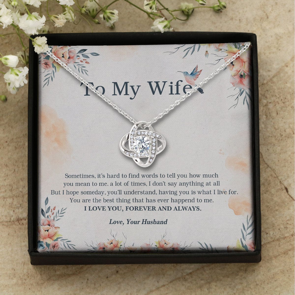 Husband To Wife Necklace - Love Knot Necklace For Wife