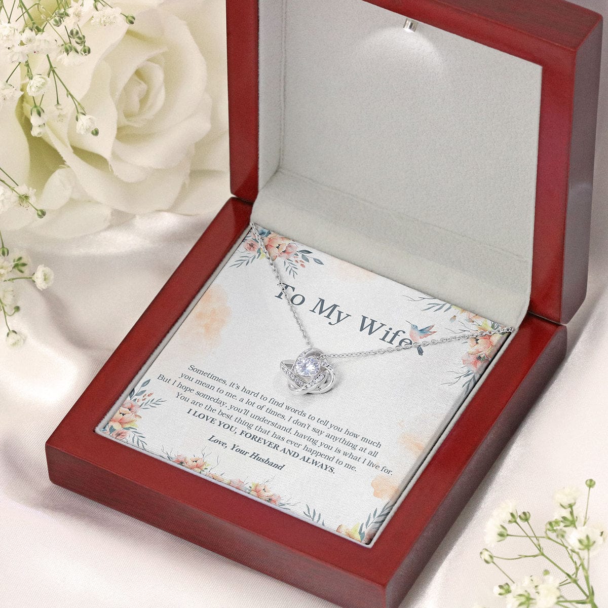 Husband To Wife Necklace - Love Knot Necklace For Wife