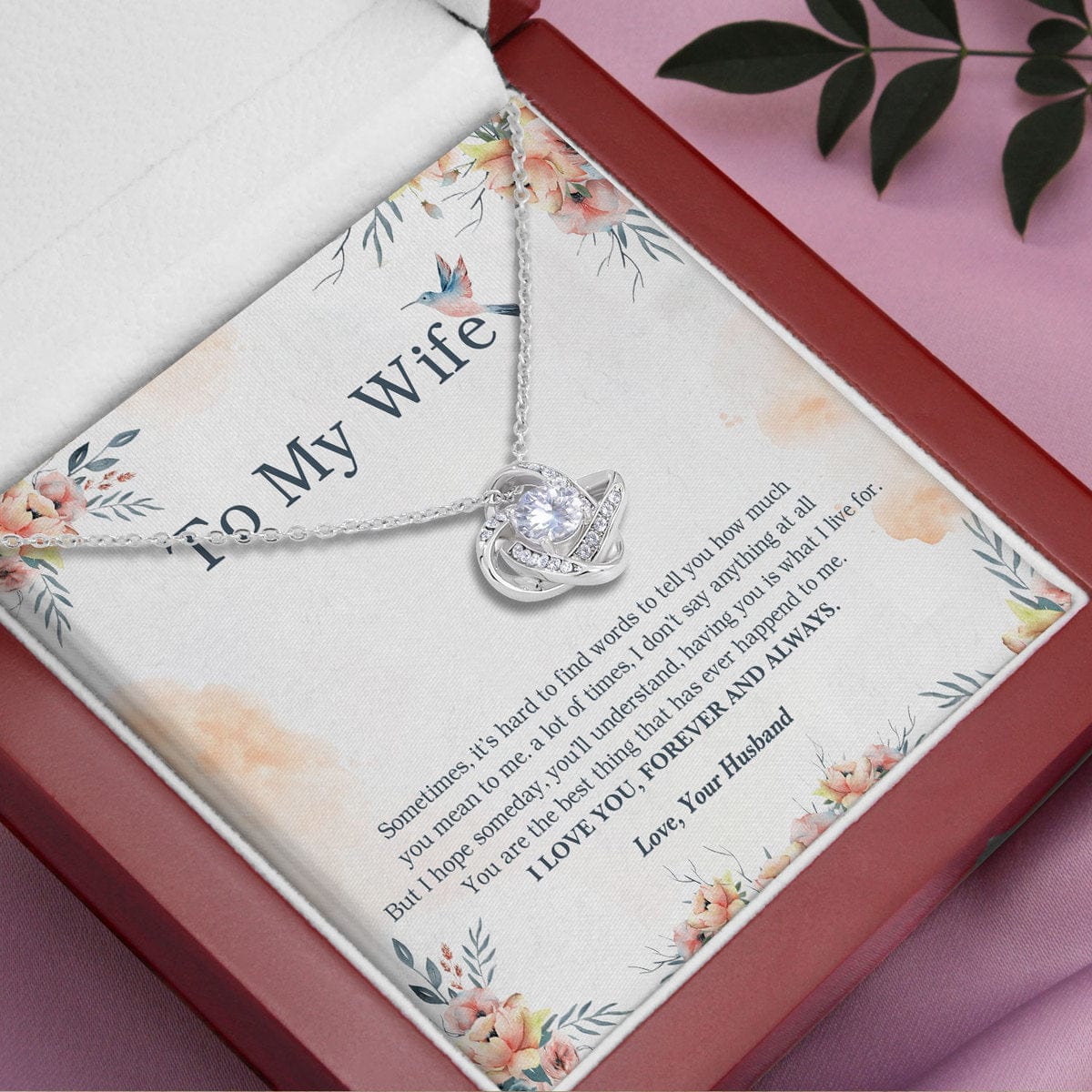 Husband To Wife Necklace - Love Knot Necklace For Wife