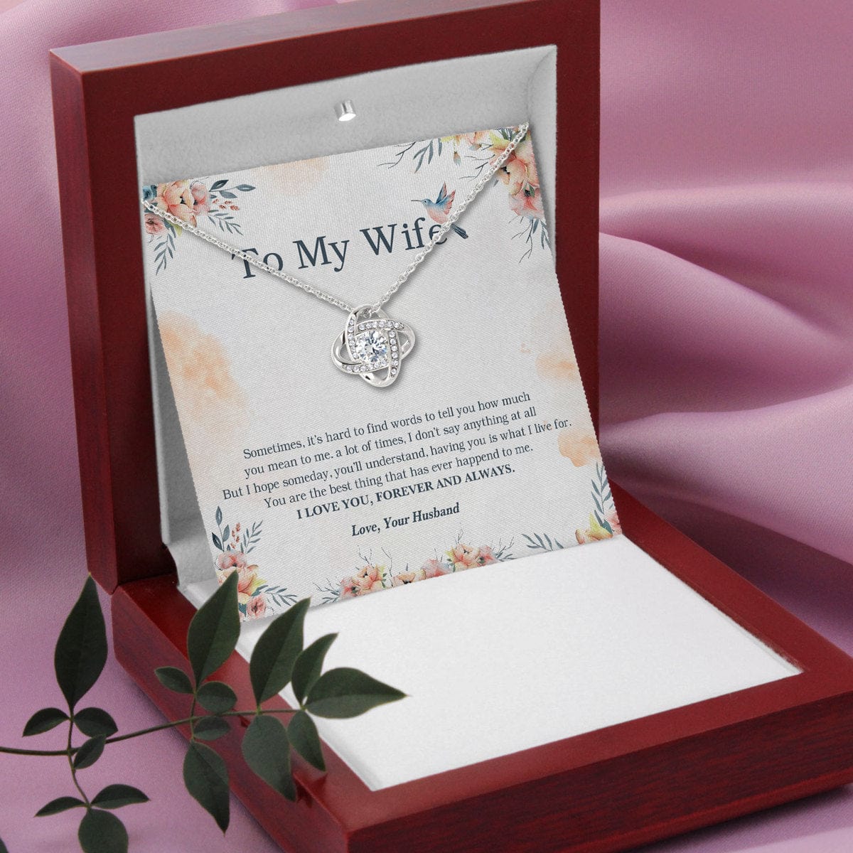 Husband To Wife Necklace - Love Knot Necklace For Wife